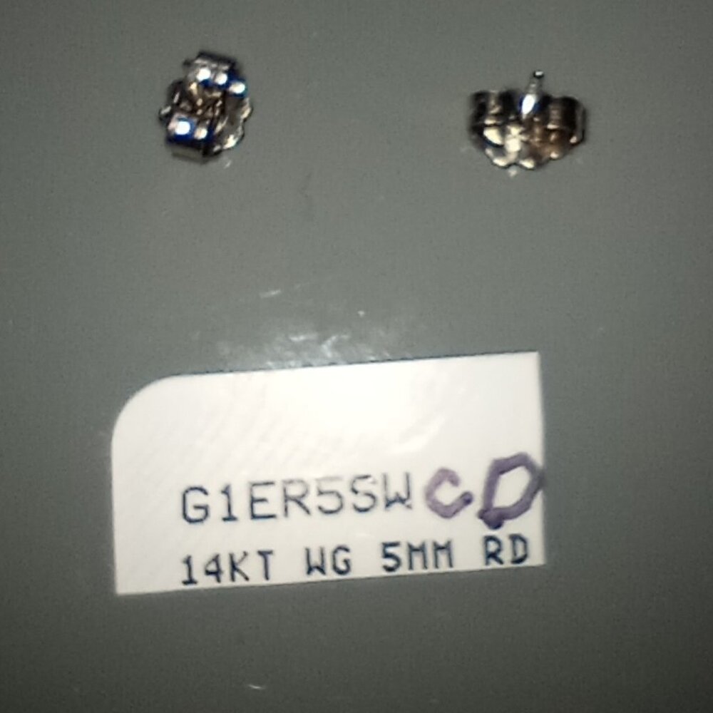 14Kt White Gold 0.85ctw Champagne Diamond Stud Post Earrings - Picture 4 of 4